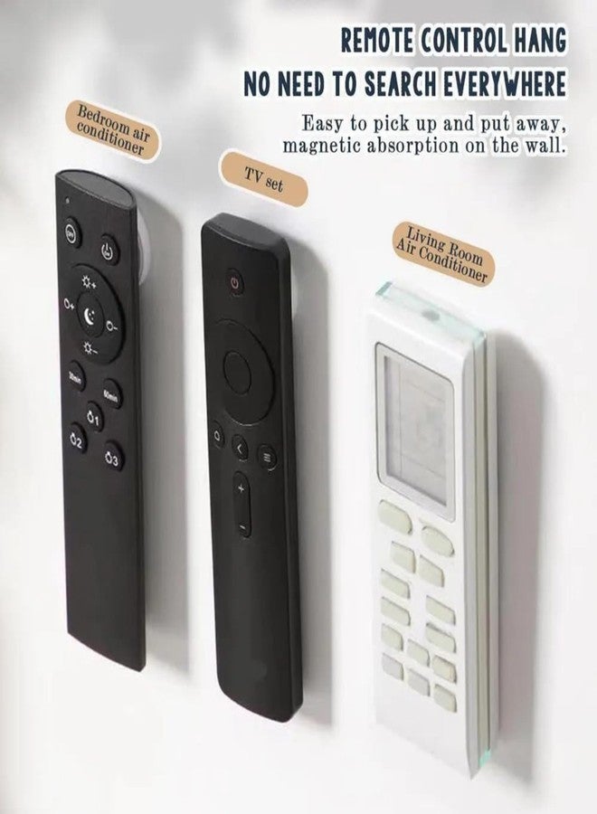 ASHMEN Pack of 3 Magnetic Remote Control Holder Wall Mount Magnetic TV Remote Holder for Universal TV & AC Organizer for Home Office School Supply Storage, No Drilling(A White) - Image 2